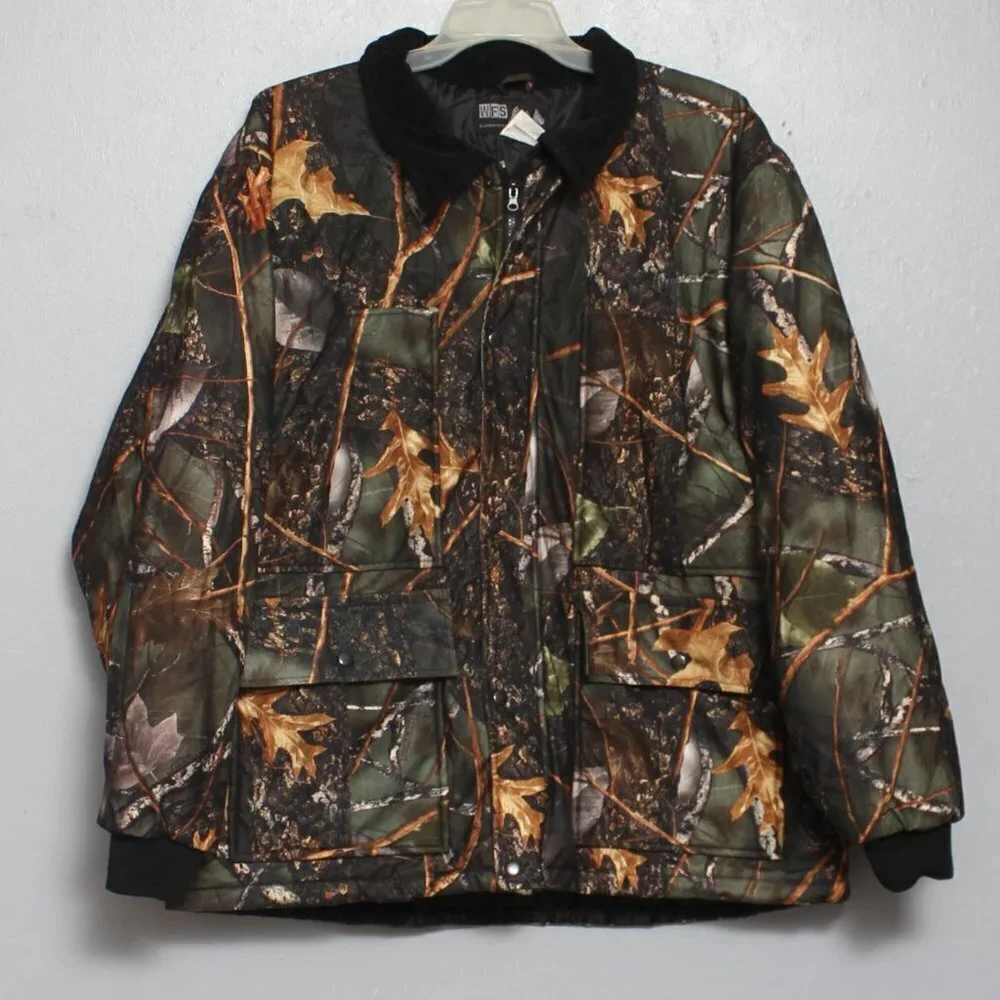 Camouflage Quilted Jacket - Men's Green/Brown